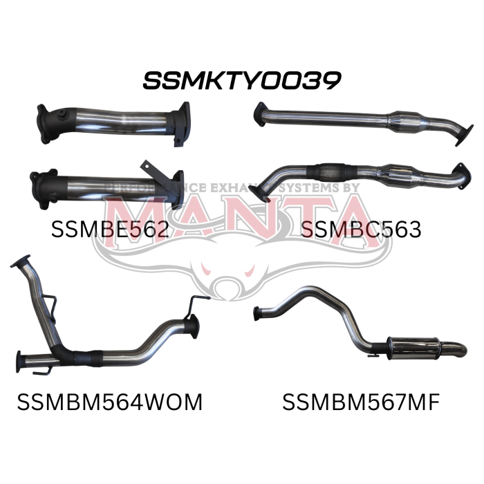Manta VDJ200 2 1/2Dual Cats - 3 Rear Muffler & Dump Exhaust System SSMKTY0039