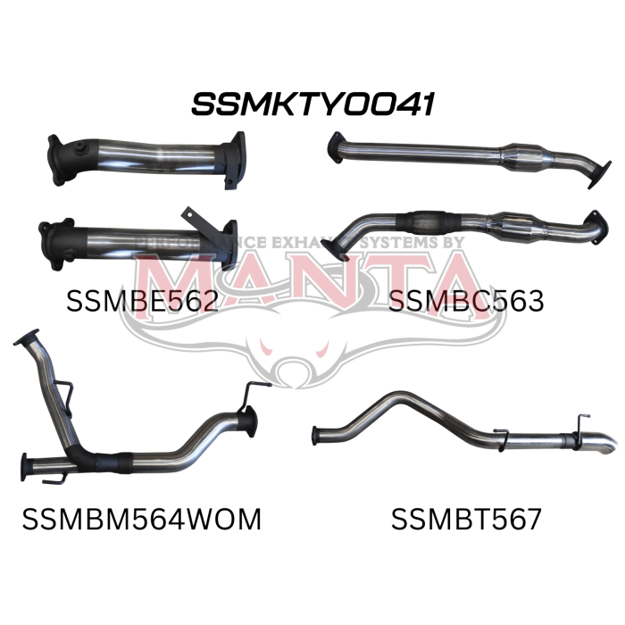 Manta VDJ200 2.5in With Cat NO Mufflers, Dump Tip Exhaust System SSMKTY0041
