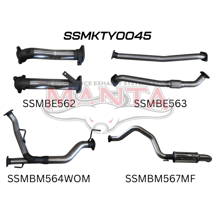 Manta VDJ200 2.5in NO Cat Muffler Rear, Dump Tip Exhaust System SSMKTY0045
