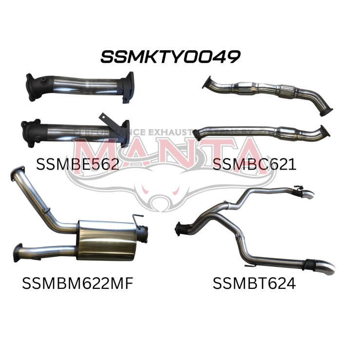Manta VDJ200 3in Dual With Cat & Muffler, Exit L & R Exhaust System SSMKTY0049