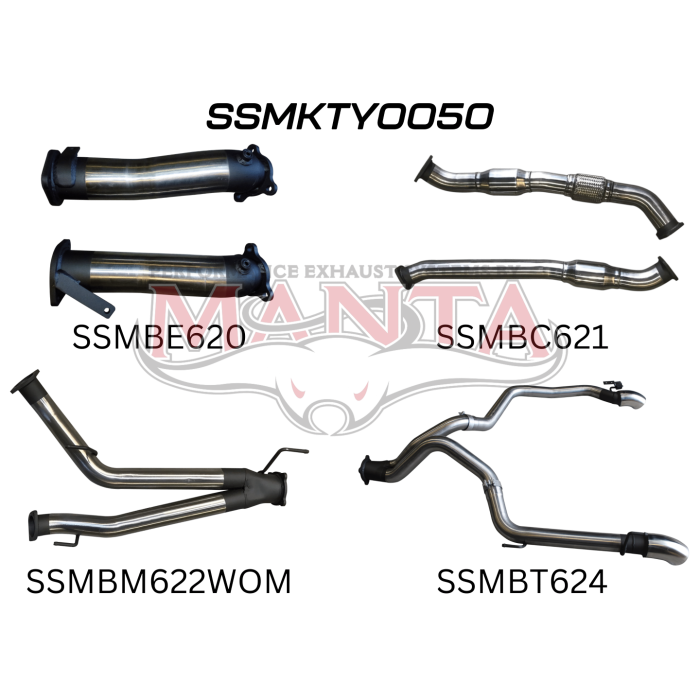 Manta VDJ200 3in Dual With Cat, NO Muffler, Exit L & R Exhaust System SSMKTY0050