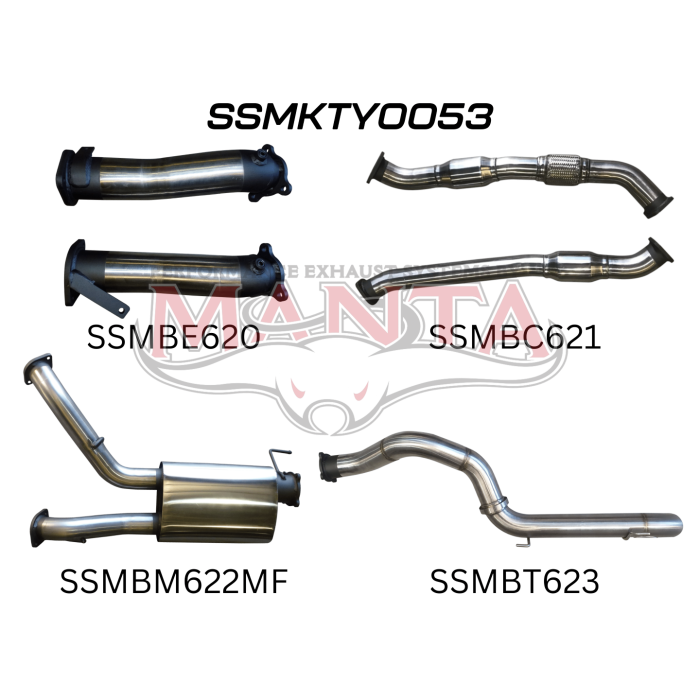 Manta VDJ200 3in Dual With Cat & Muffler, 4in Exit Exhaust System SSMKTY0053