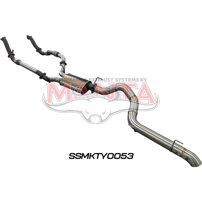 Manta VDJ200 3in Dual With Cat & Muffler, 4in Exit Exhaust System SSMKTY0053