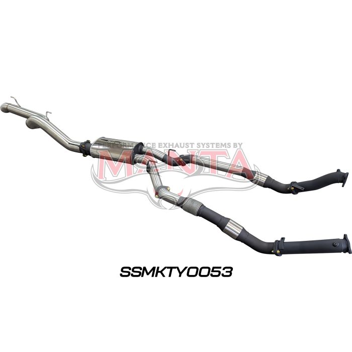 Manta VDJ200 3in Dual With Cat & Muffler, 4in Exit Exhaust System SSMKTY0053