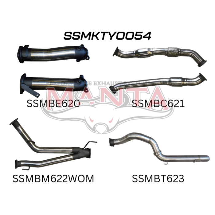 Manta VDJ200 3in Dual With Cat, NO Muffler, 4in Exit Exhaust System SSMKTY0054