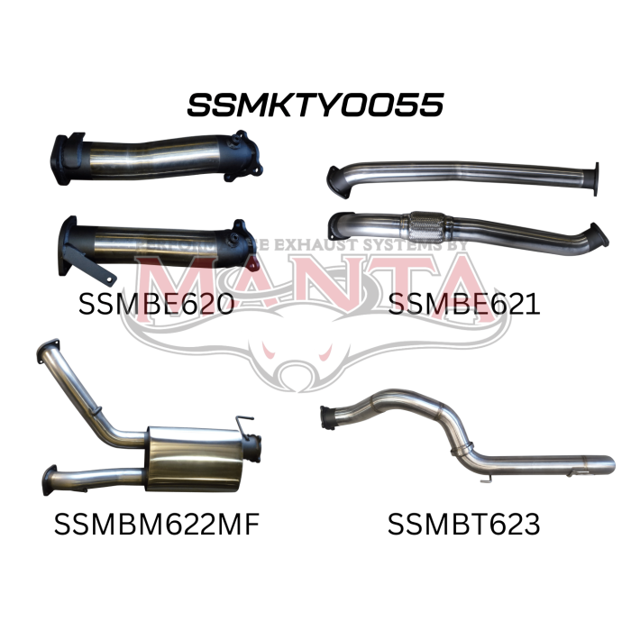 Manta VDJ200 3in Dual NO Cat, W/Muffler, 4in Exit Exhaust System SSMKTY0055