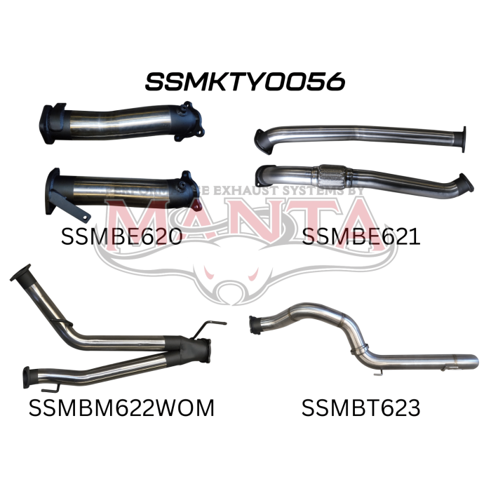 Manta VDJ200 3in Dual NO Cat, NO Muffler, 4in Exit Exhaust System SSMKTY0056