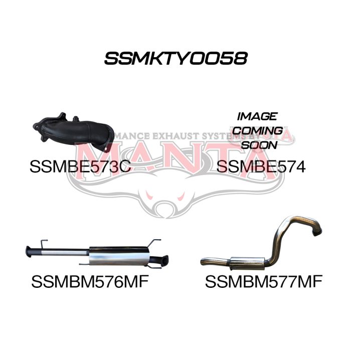 Manta KZJ120R Prado 3.0L 1KZ 3in Without Cat Exhaust System SSMKTY0058