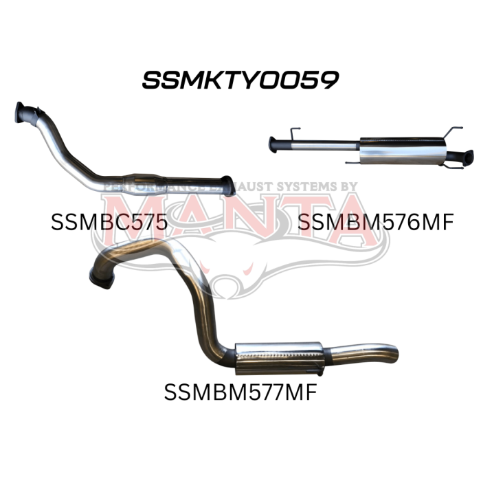 Manta KDJ120, 150 Prado 3.0L D4D 3in With Cat Exhaust System SSMKTY0059