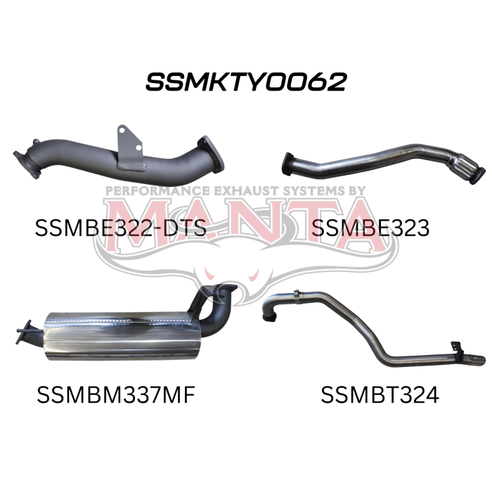 Manta HZJ105 DTS Turbo 3in Turbo Back with Muffler Exhaust System SSMKTY0062