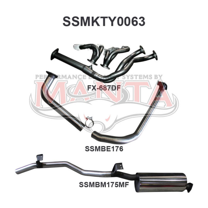 Manta FZJ75 Landcruiser Extractors & 2.5in Exhaust System SSMKTY0063
