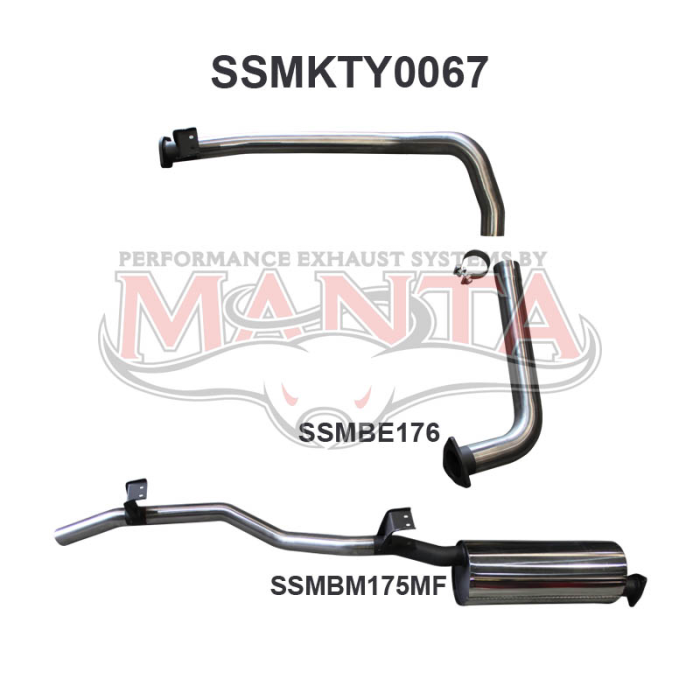 Manta Landcruiser HZJ75, 78 2.5in off Extractors Exhaust System SSMKTY0067