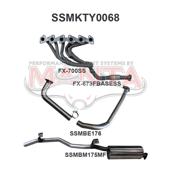 Manta HZJ75, 78 Landcruiser Extractors & 2.5in Exhaust System SSMKTY0068