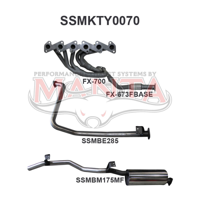 Manta Landcruiser HZJ79 Extractors & 2.5in Full System Exhaust System SSMKTY0070