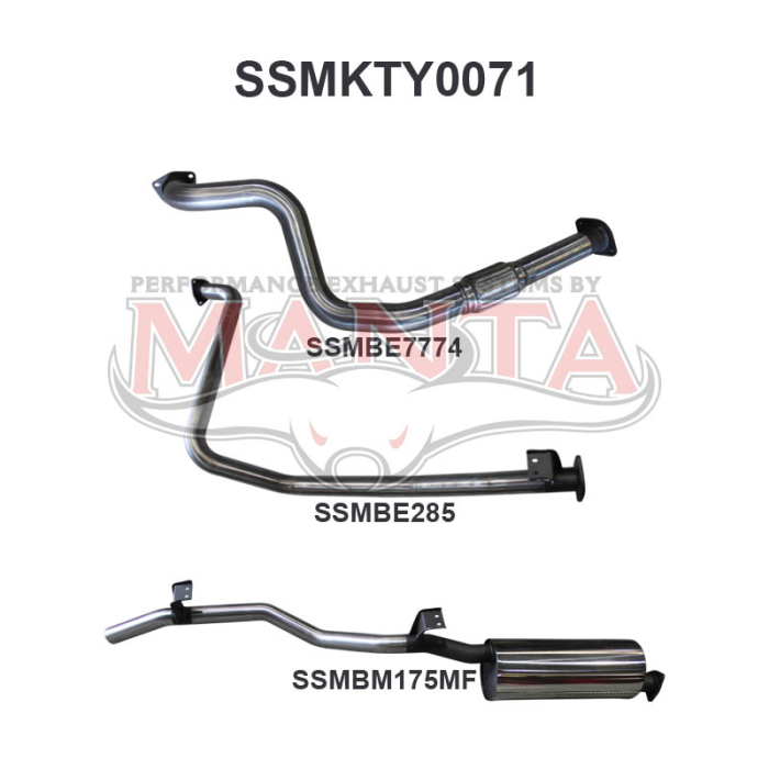 Manta Landcruiser HZJ79 2.5in off Manifold Exhaust System SSMKTY0071