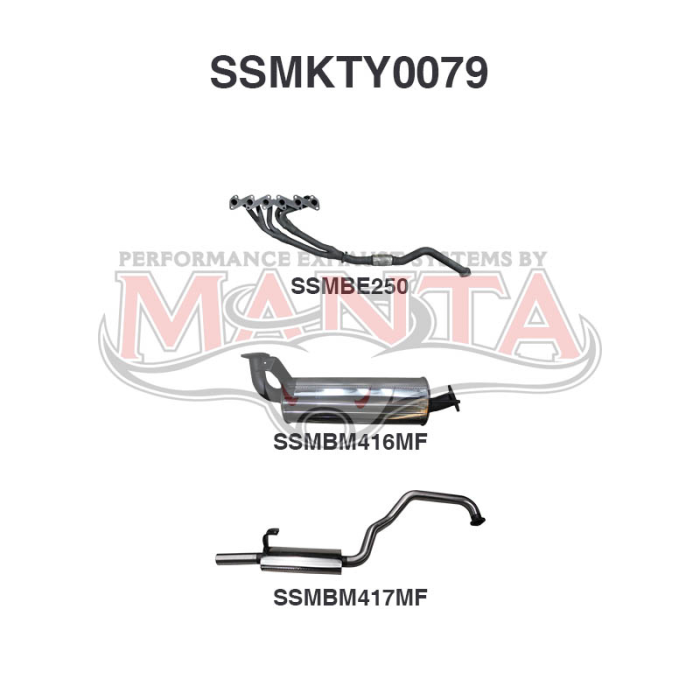 Manta HZJ105 4.2L Extractors & 2.5in Muffler/Muffler Exhaust System SSMKTY0079