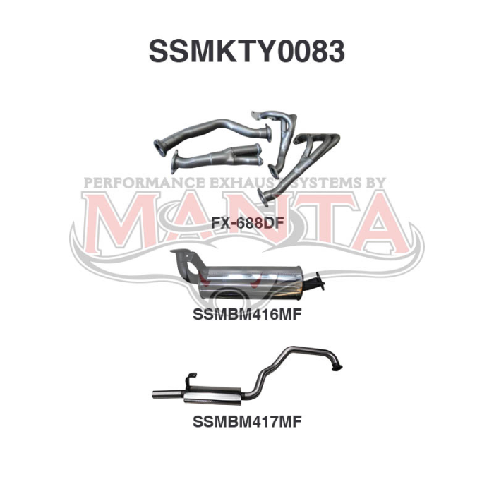 Manta FZJ105 4.5L Extractors & 2.5in Muffler/Muffler Exhaust System SSMKTY0083