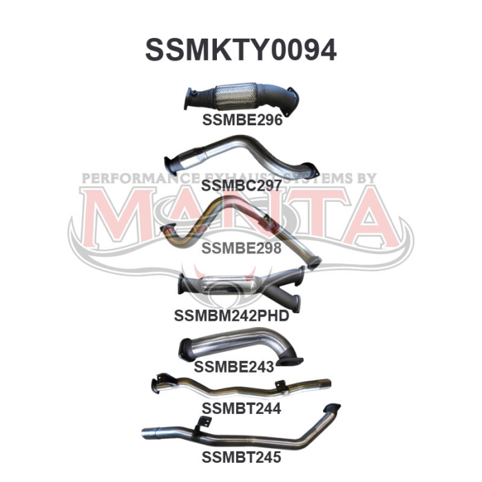Manta VDJ79 Single Cab Twin 3in With Hotdog & Cat Exhaust System SSMKTY0094
