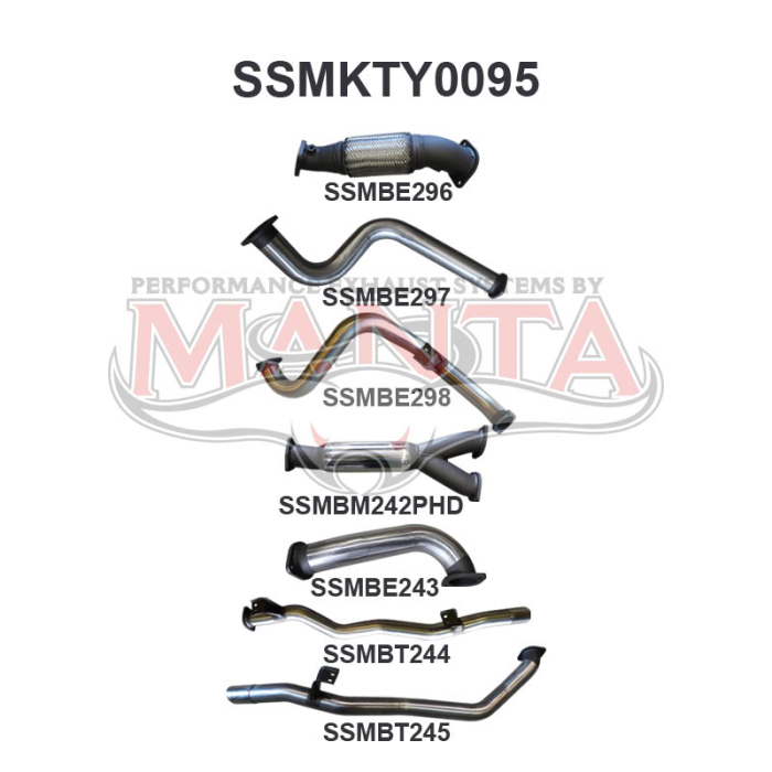 Manta VDJ79 Single Cab Twin 3in Exhaust Kit With Hotdog And No Cat Exhaust System SSMKTY0095