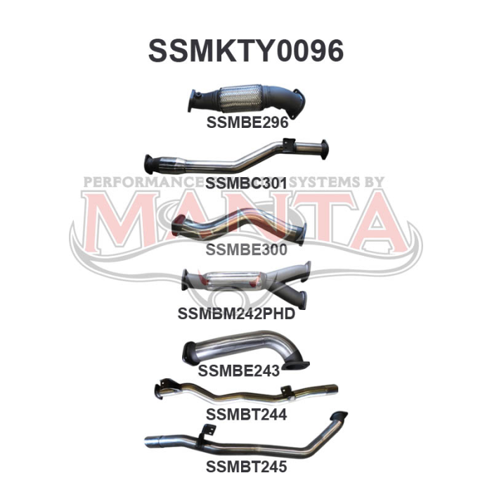 Manta VDJ79 Dual Cab Twin 3in With Hotdog & Cat Exhaust System SSMKTY0096