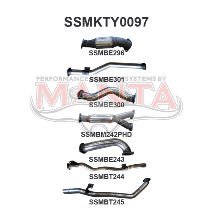 Manta VDJ79 Dual Cab Twin 3in With Hotdog No Cat Exhaust System SSMKTY0097