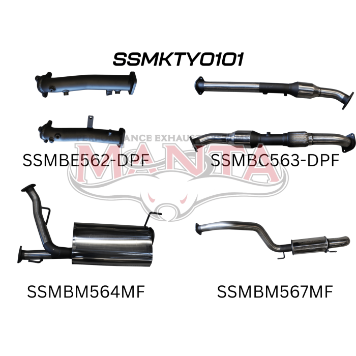 Manta VDJ200 DPF 2.5in With Cat Muffler C&R, Dump Tip Exhaust System SSMKTY0101