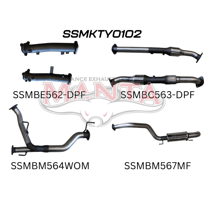 Manta VDJ200 DPF 2.5in With Cat, Muffler Rear, Dump Tip Exhaust System SSMKTY0102