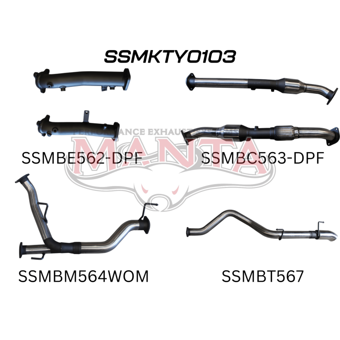 Manta VDJ200 DPF 2.5in With Cat Pipe only, Dump Tip Exhaust System SSMKTY0103