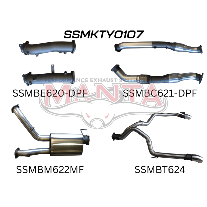 Manta VDJ200 DPF 3in Dual With Cat & Muffler, Exit L & R Exhaust System SSMKTY0107