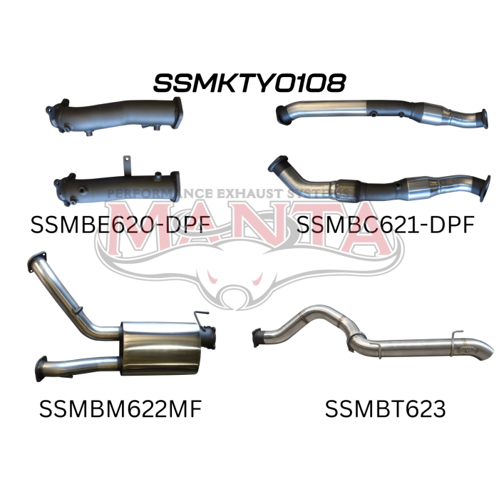 Manta VDJ200 DPF 3in Dual With Cat & Muffler 4in Tailpipe Exhaust System SSMKTY0108