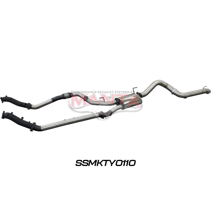 Manta VDJ200 DPF 3in Dual NO Cat, Muffler, 4in Tailpipe Exhaust System SSMKTY0110