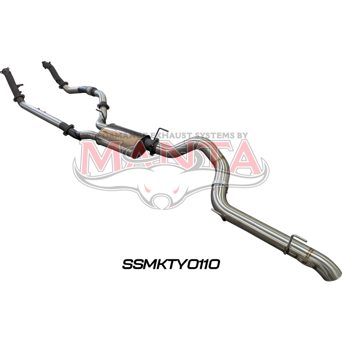 Manta VDJ200 DPF 3in Dual NO Cat, Muffler, 4in Tailpipe Exhaust System SSMKTY0110