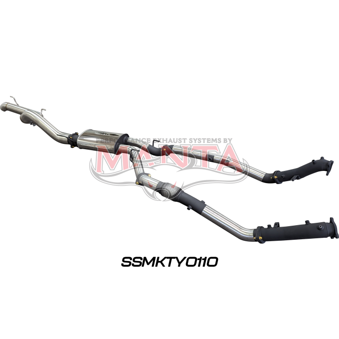 Manta VDJ200 DPF 3in Dual NO Cat, Muffler, 4in Tailpipe Exhaust System SSMKTY0110