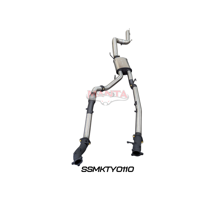 Manta VDJ200 DPF 3in Dual NO Cat, Muffler, 4in Tailpipe Exhaust System SSMKTY0110
