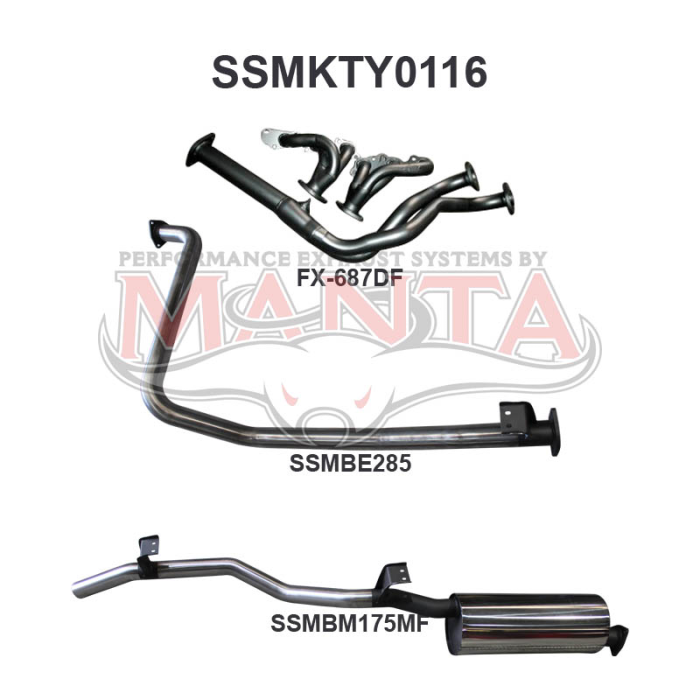 Manta Landcruiser FZJ79 Extractors & 2.5in Full System Exhaust System SSMKTY0116
