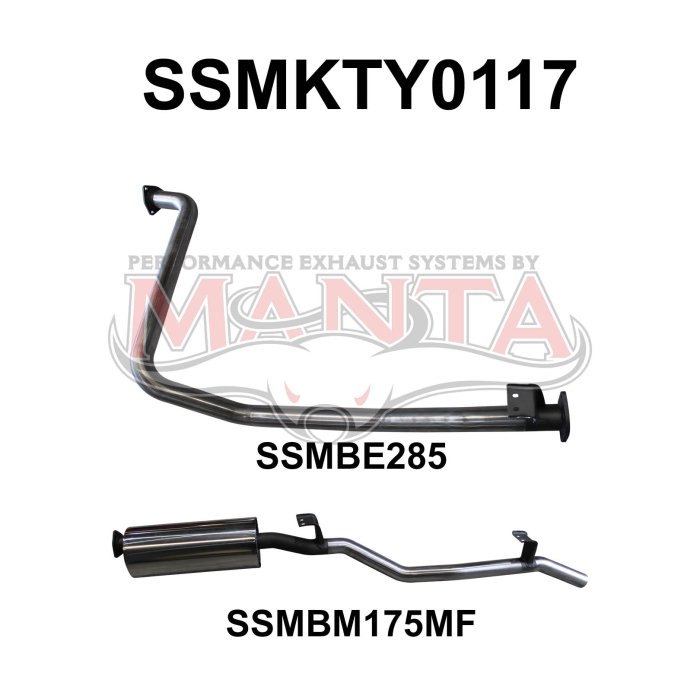 Manta Landcruiser FZJ79 2.5in off Engine Pipe Exhaust System SSMKTY0117