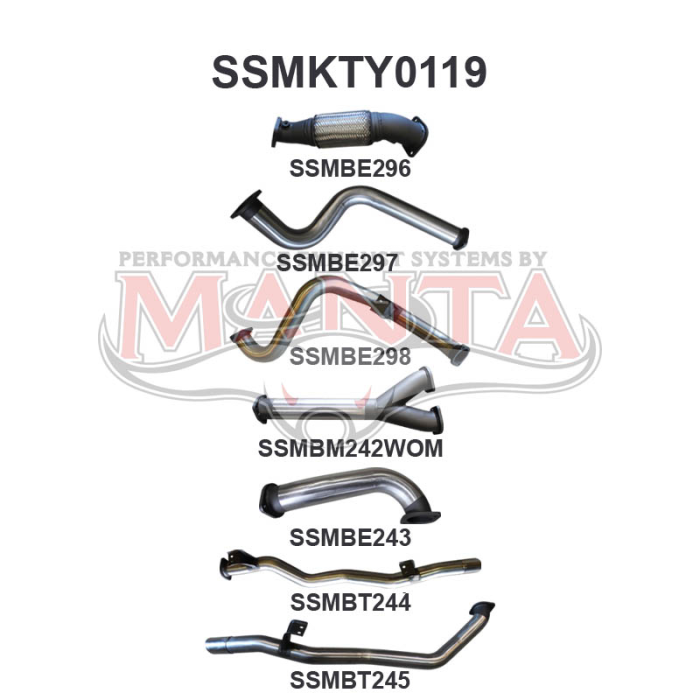Manta VDJ79 Single Cab Twin 3in WOM No Cat Exhaust System SSMKTY0119