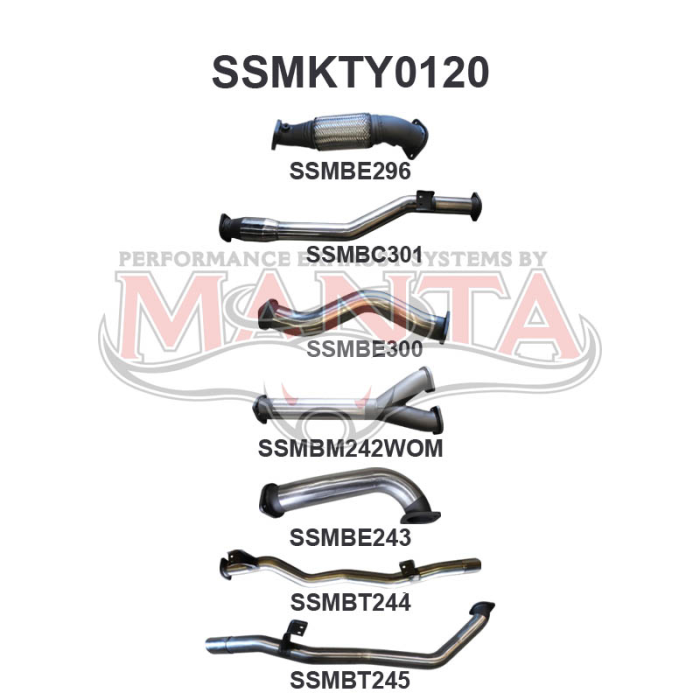Manta VDJ79 Dual Cab Twin 3in WOM With Cat Exhaust System SSMKTY0120