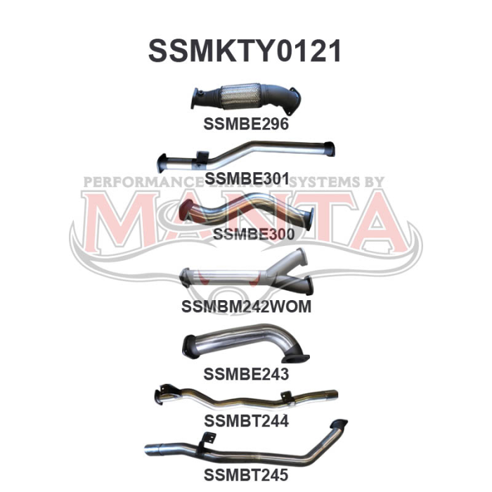 Manta VDJ79 Dual Cab Twin 3in WOM No Cat Exhaust System SSMKTY0121