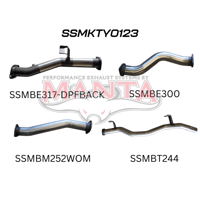 Manta VDJ79 Single & Dual Cab Ute 3in DPF Back WOM Exhaust System SSMKTY0123