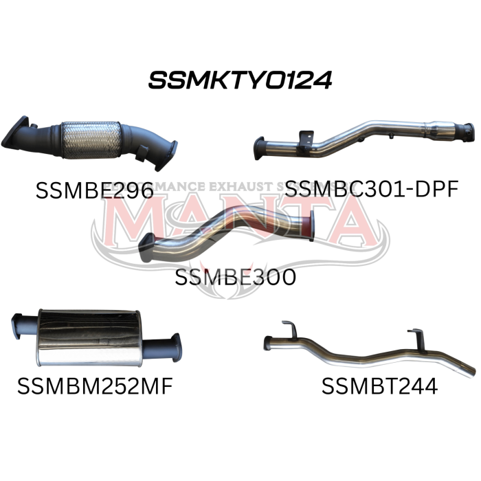 Manta VDJ79 V8 Ute 3in With Cat & Muffler DPF Exhaust System SSMKTY0124
