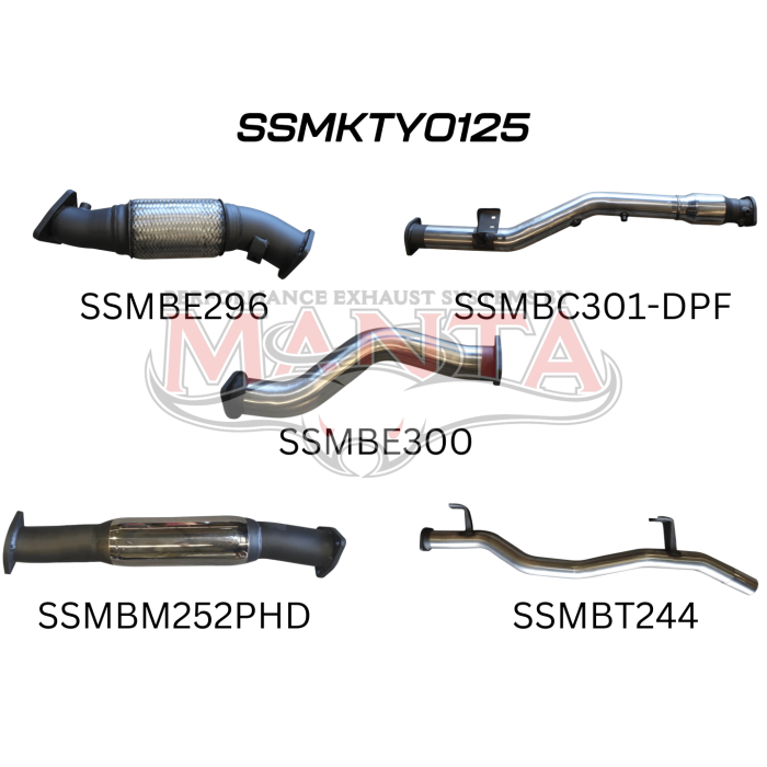 Manta VDJ79 V8 Ute 3in With Cat & Hotdog DPF Exhaust System SSMKTY0125