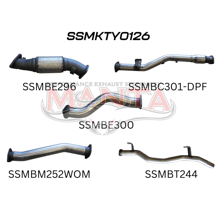 Manta VDJ79 V8 Ute 3in With Cat & WOM DPF Exhaust System SSMKTY0126