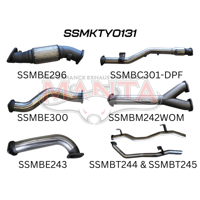 Manta VDJ79 V8 Ute Dual 3in With Cat & WOM DPF Exhaust System SSMKTY0131