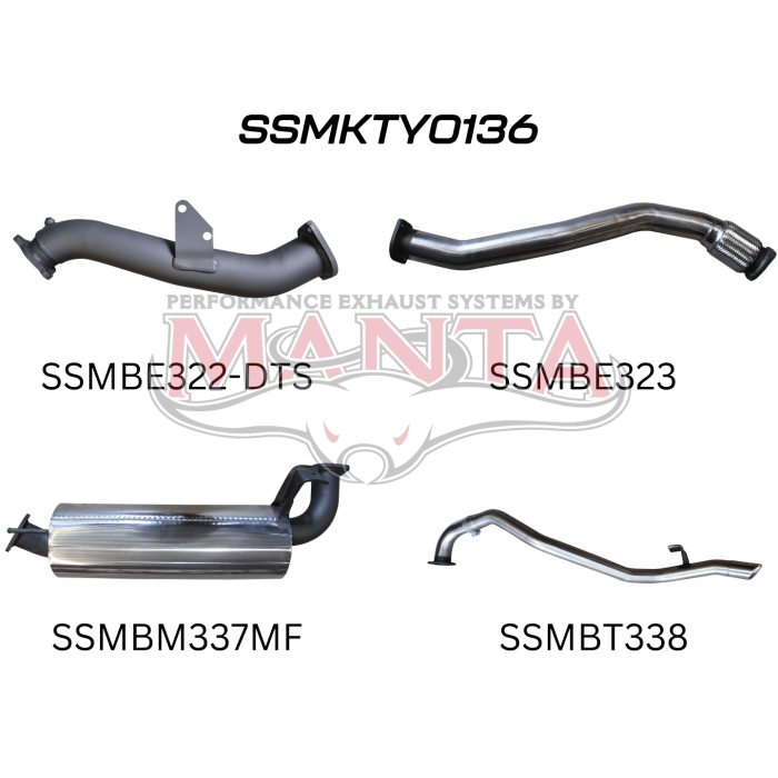Manta HZJ80 3in Turbo Back With Muffler To Suit DTS Turbo Kit Exhaust System SSMKTY0136