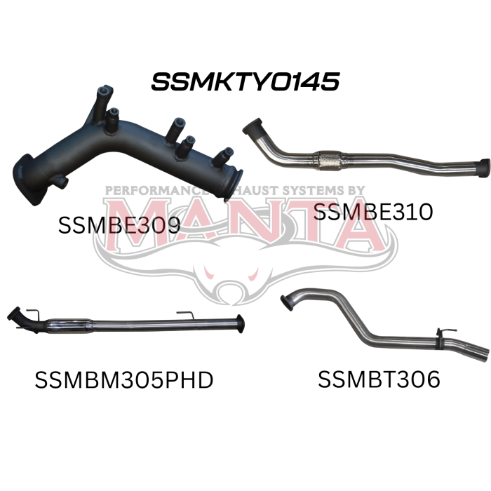 Manta Hilux GUN126R 2.8L Turbo Back 3in Hotdog NO Cat Exhaust System SSMKTY0145