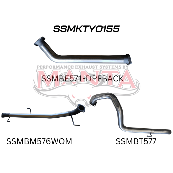 Manta GGN150 Prado 2.8L DPF Back 3in Exhaust System SSMKTY0155