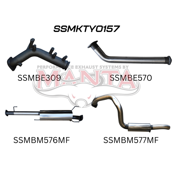 Manta GDJ150 Prado 2.8L Turbo Back Without Cat Exhaust System SSMKTY0157