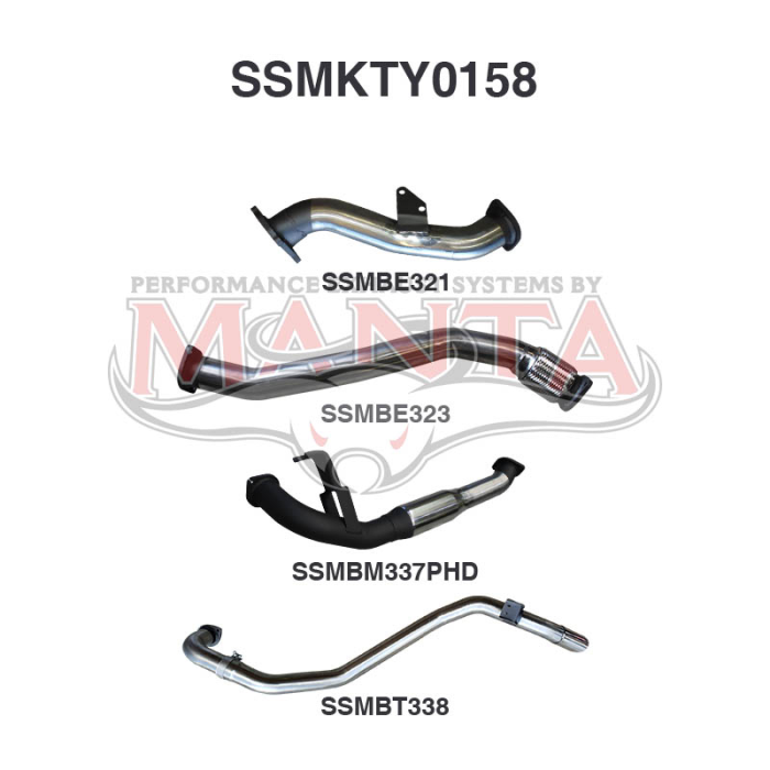 Manta HDJ80 1HD Wagon 3in From Turbo Back Hotdog Exhaust System SSMKTY0158