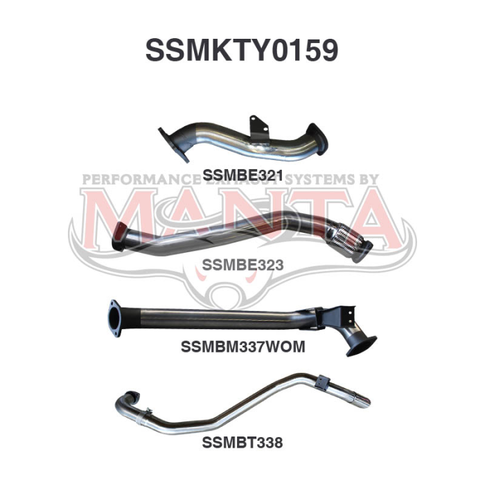 Manta HDJ80 1HD Wagon 3in From Turbo Back WOM Exhaust System SSMKTY0159